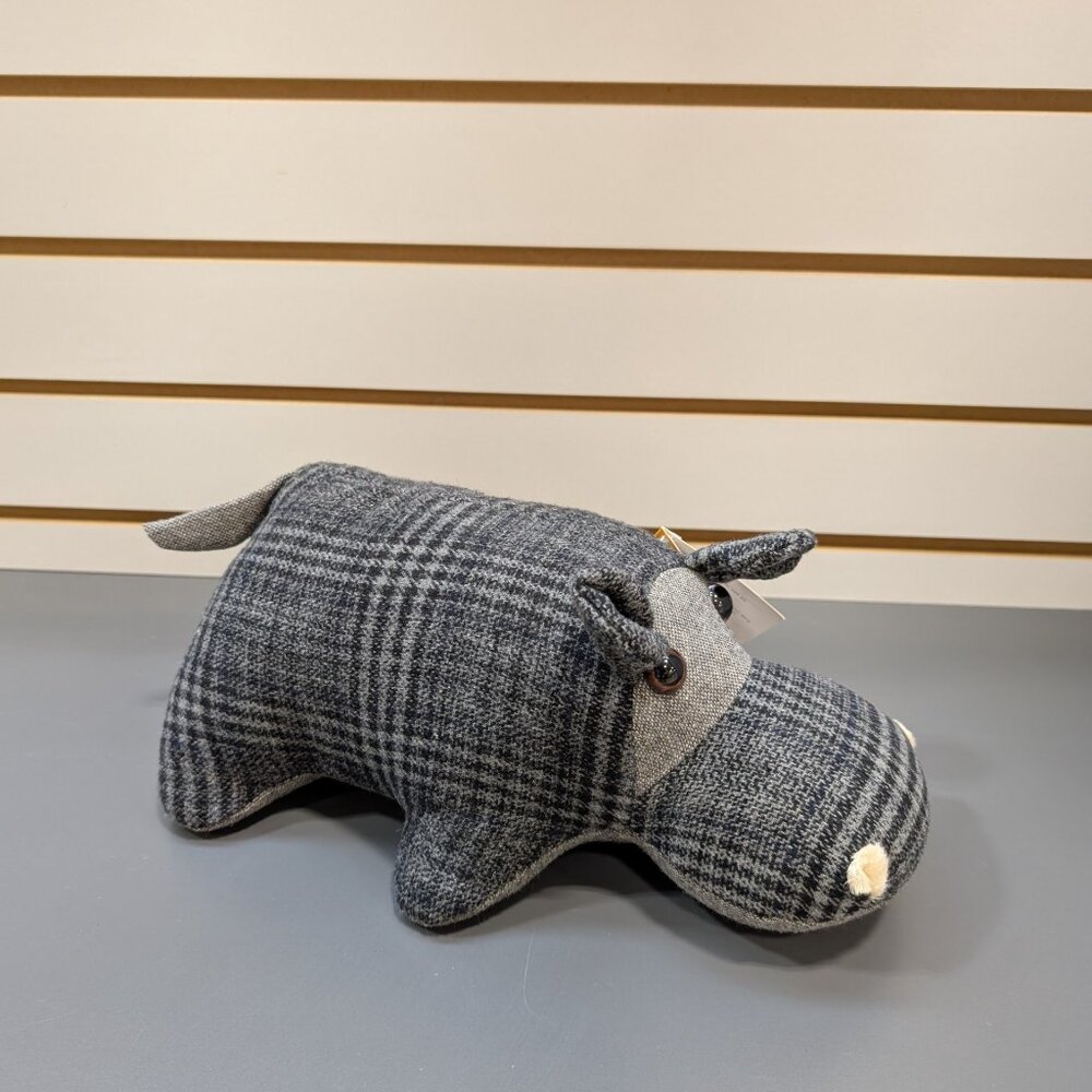 Hippo Door Stopper Plaid